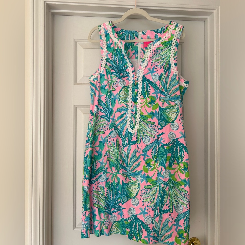 Lilly Pulitzer Delila Stretch Shift Dress in Mandevilla Baby Hip Nautic